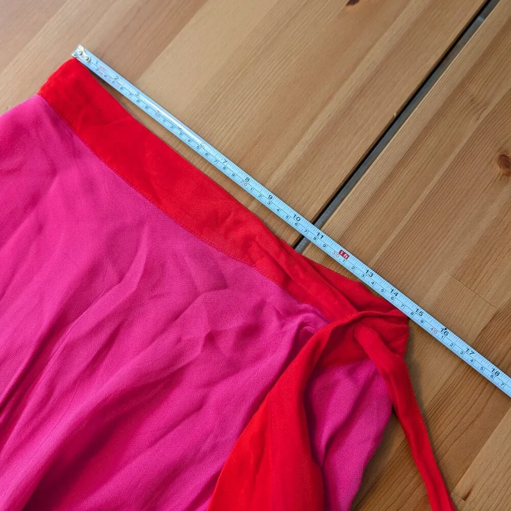 Farm Rio Tiered Midi Wrap Skirt L - Picture 3 of 6